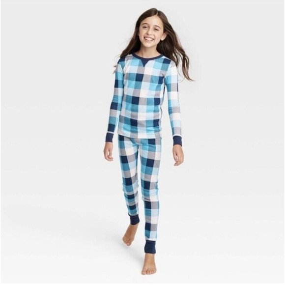 Wondershop Other - Wondershop Kids Blue Buffalo Plaid Pajama Set Stretchy Plaid Unisex